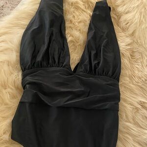 Cupshe black one piece swim suit, size XL